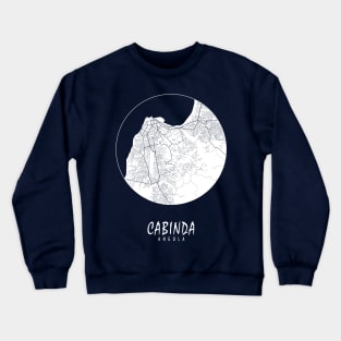 Cabinda, Angola City Map - Full Moon Crewneck Sweatshirt